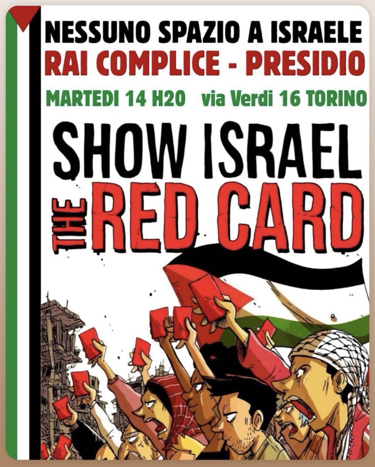 Manifestazione pro-Palestina davanti alla sede RAI di Torino