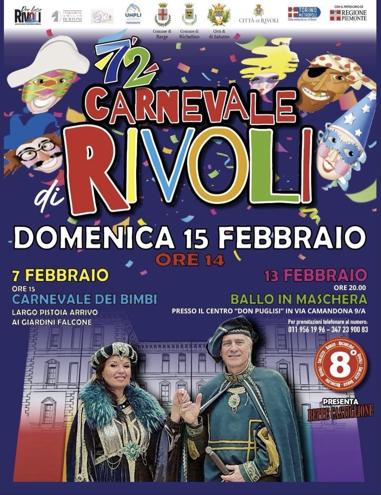 Carnevale di Rivoli, uno dei carnevali più acclamati e seguiti nel Piemonte: la 72ª edizione entra nel vivo